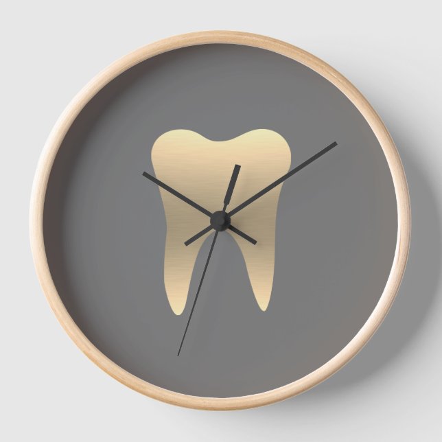 Minimalist Dental Wood Framed Large Clock (Front)