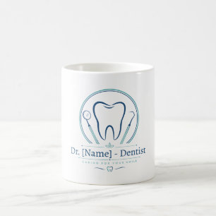 Minimalist Dentist Mug – Dr. [Name] Tooth Icon  