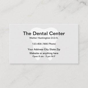 Minimalist Dentist Office Appointment Business Card