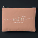 Minimalist Desert Coral Personalised Bridesmaid Accessory Pouch<br><div class="desc">Introducing our Chic Minimalist wine berry Personalised Bridesmaid Accessory Pouch, a stylish and versatile gift designed to celebrate your bridesmaids in elegance. This accessory pouch is the epitome of modern chic, perfect for any occasion from bridesmaid proposals to bridal showers. Crafted with a minimalist design, this pouch features a coral...</div>