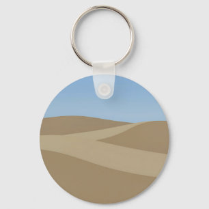 Minimalist Desert Dunes Landscape Key Ring