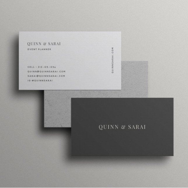 Minimalist Design Elegant Clean Modern Ivory Grey Business Card (Creator Uploaded)