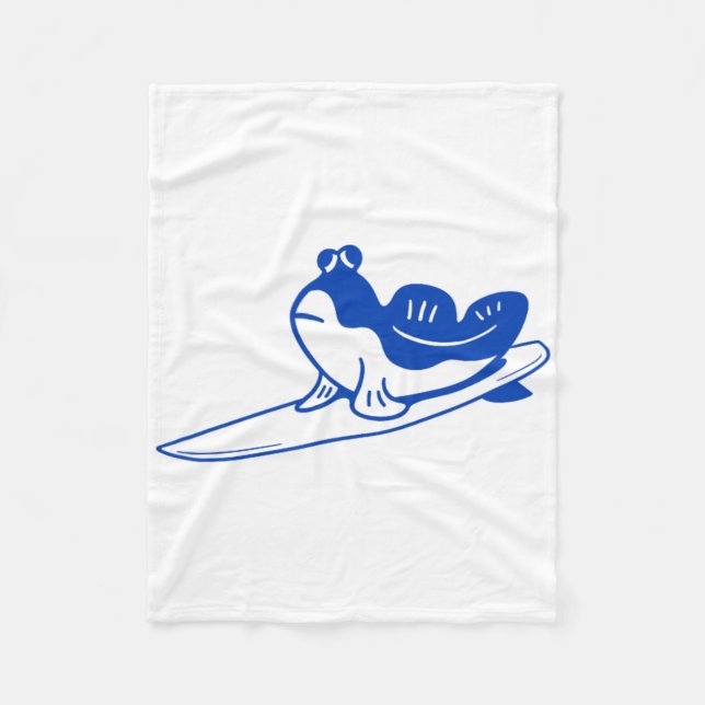 Minimalist Design For Surfers. Mudskipper Is Surfi Fleece Blanket (Front)