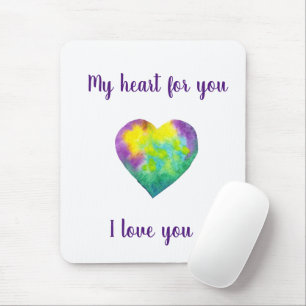 Minimalist design I love you Mouse Mat