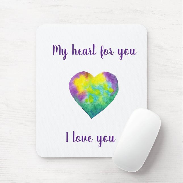 Minimalist design I love you    Mouse Mat (With Mouse)