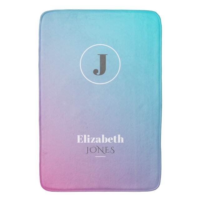 Minimalist design in pastel colours bath mat (Front Vertical)