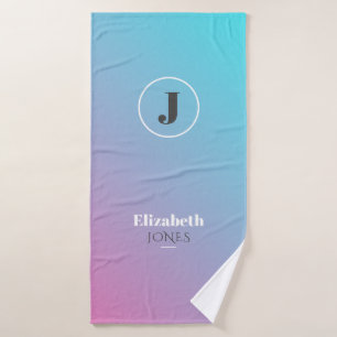 Minimalist design in pastel colours bath towel