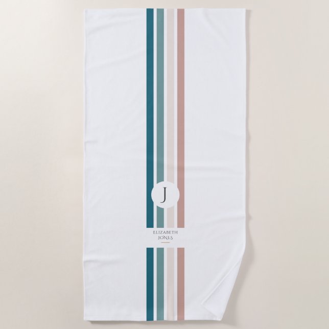 Minimalist design in pastel colours beach towel (Front)