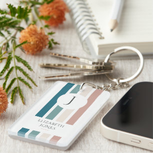 Minimalist design in pastel colours key ring