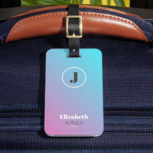 Minimalist design in pastel colours luggage tag