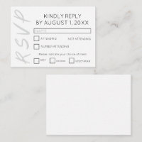 Minimalist design white RSVP card