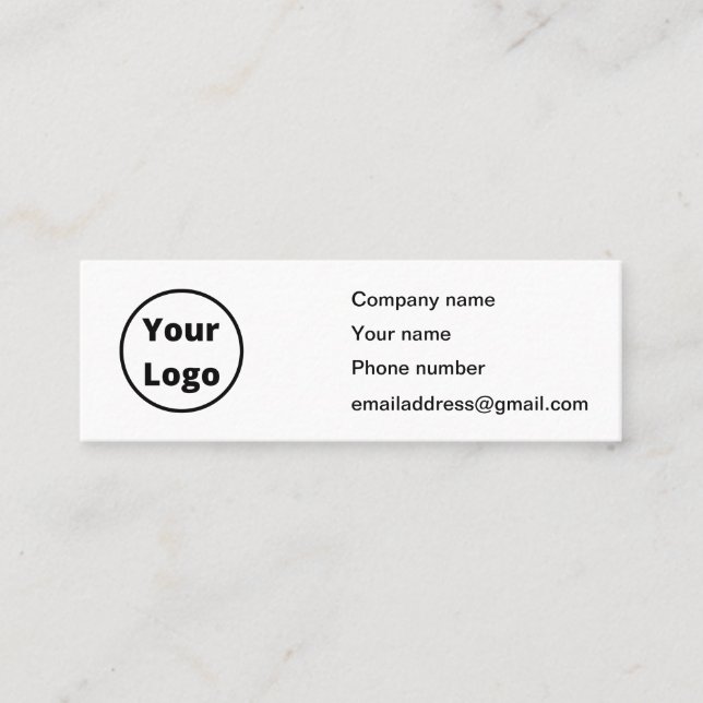 Minimalist Design with Custom Logo and QR Code Min Mini Business Card (Front)