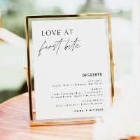 Minimalist Dessert Table Sign | Love at First Bite