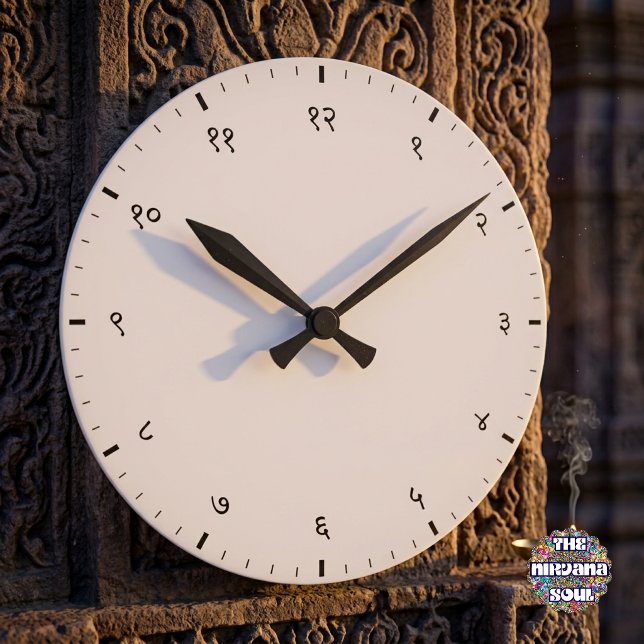 Minimalist Devanagari Hindi Sanskrit Numerals Round Clock (Creator Uploaded)