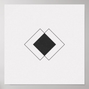 Minimalist Diamond Black and White Poster