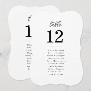 Minimalist Die Cut Script Wedding Table Number