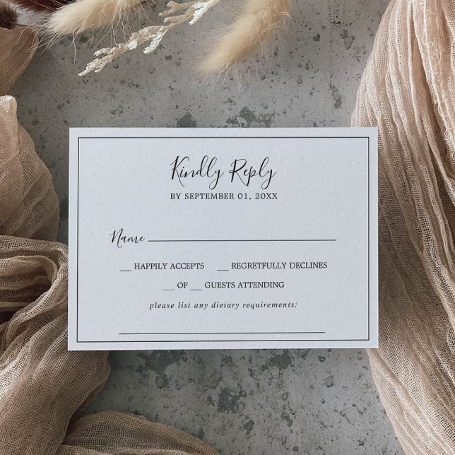 Minimalist Dietary Requirement RSVP Card (Creator Uploaded)