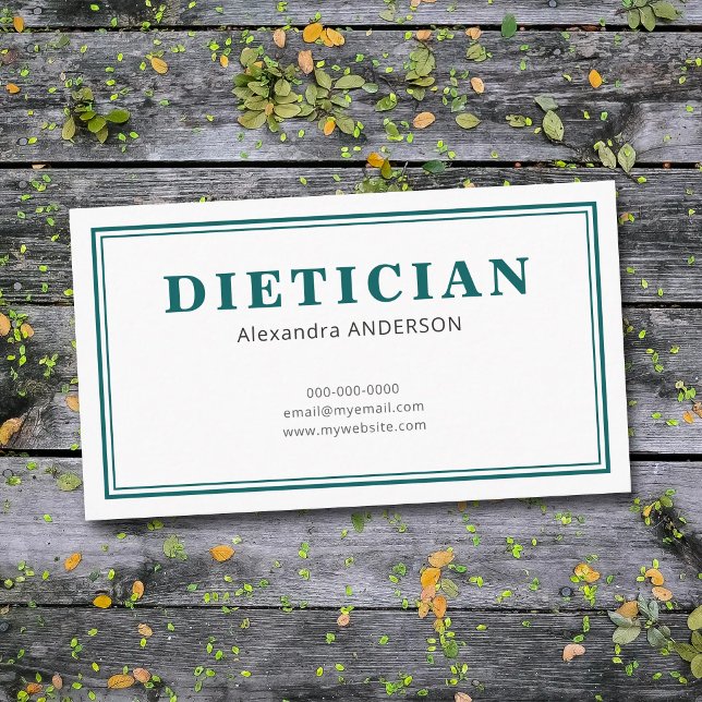 Minimalist Dietician Business Card (Minimalist Dietitian Business Card)