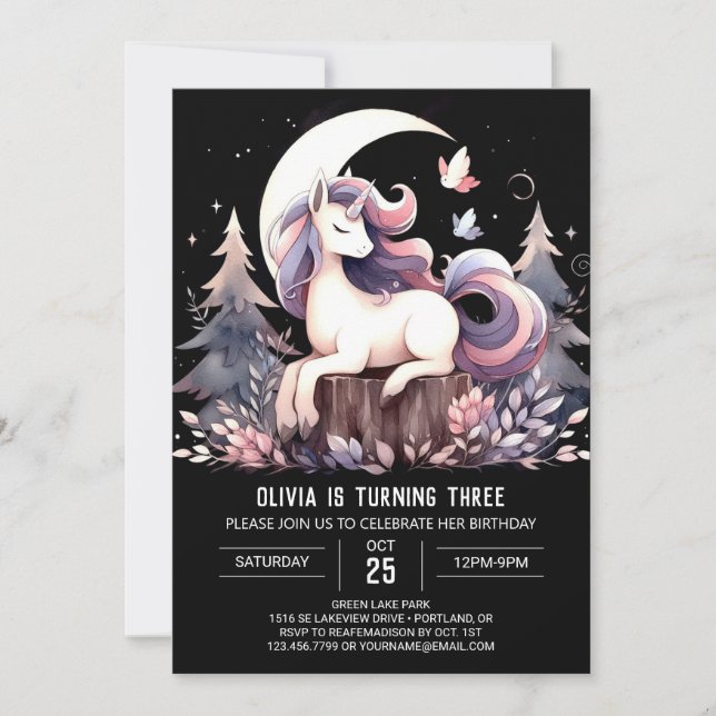 Minimalist Digital Horse Birthday Invitation (Front)