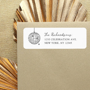 Minimalist Disco Ball Black and White Wedding