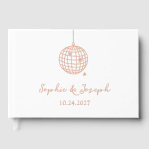Minimalist Disco Ball   Real Gold Foil Wedding Guest Book