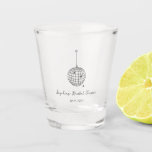 Minimalist Disco Ball Shot Glass<br><div class="desc">This trendy yet elegant,  wedding or bridal shower shot glass features a modern and minimalist style,  with handwritten script and classic text. A retro hand-drawn disco ball is featured in a subtle illustration.</div>