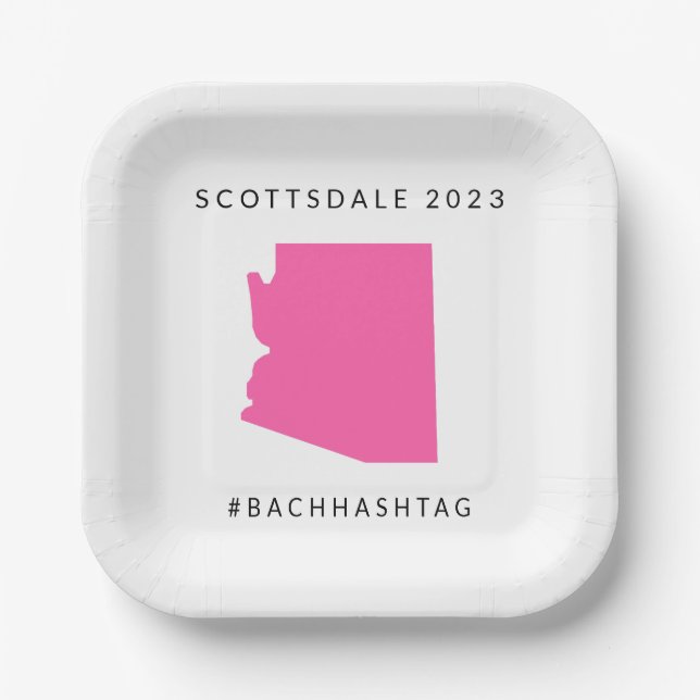 Minimalist "Disco in the Desert" Bach Paper Plates (Front)