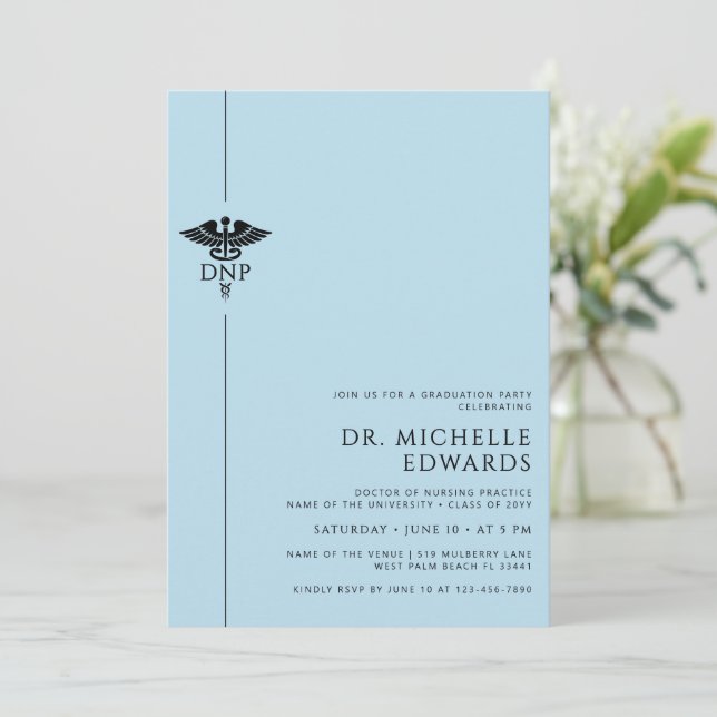 Minimalist DNP Doctor of Nursing Practice Graduate Invitation (Standing Front)