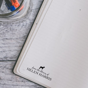 Minimalist Doberman Dog From the Library Of, Book Rubber Stamp