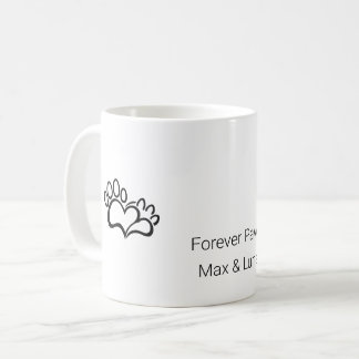 Minimalist Dog Cat Paw Heart Custom Name Mug
