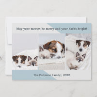 Minimalist Dog Cat Photo Collage Modern Christmas