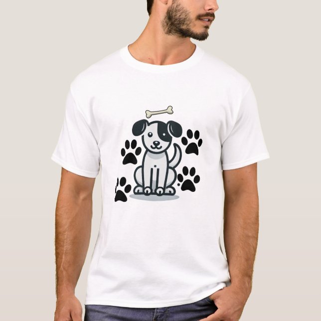 Minimalist Dog Design T-Shirt (Front)