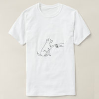 Minimalist dog Fist Bump Line Art T-Shirt for Men