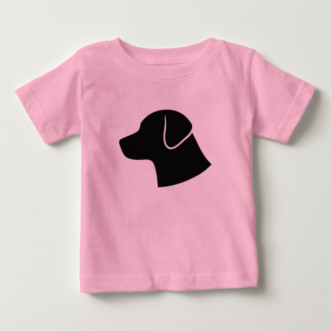 Minimalist Dog Head Silhouette Vector T-Shirt (Front)