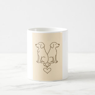 Minimalist Dog Line Art Mug 