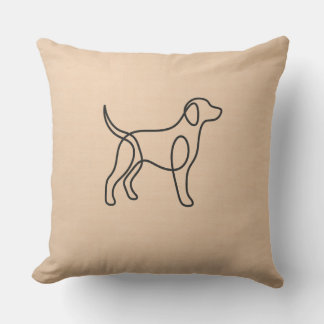 Minimalist Dog Line Art Pillow