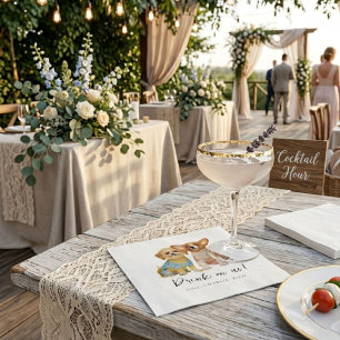 Minimalist Dog Pet Photo Wedding Napkin