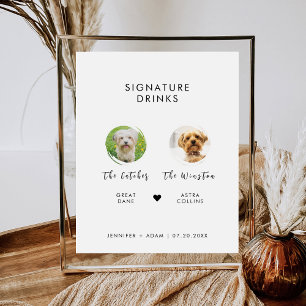Minimalist Dog Signature Dog Treat Wedding Pedestal Sign