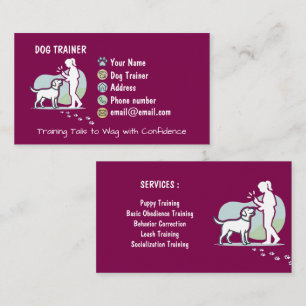 Minimalist Dog Trainer Customisable Business Card