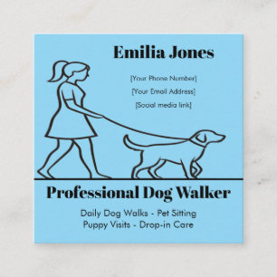 Minimalist Dog Walker Business Card with Heart Paw