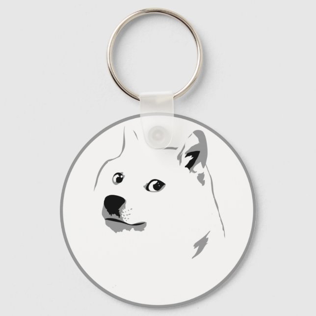 Minimalist dogecoin keyfob key ring (Front)