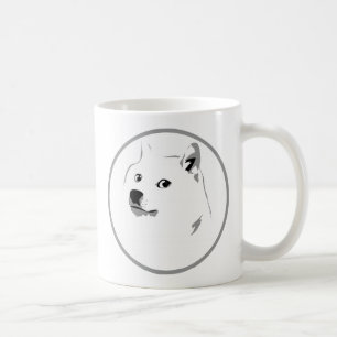 Minimalist dogecoin print coffee mug
