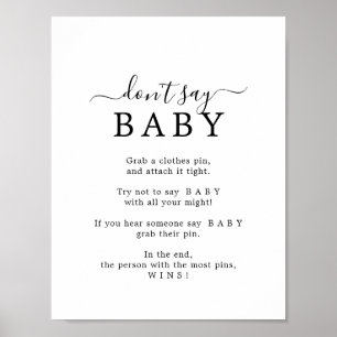 Minimalist Don't Say Baby Game Sign