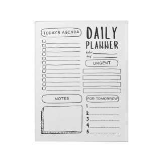 Minimalist Doodle Daily Planner Notepad