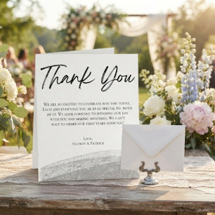 Minimalist Doodle Wedding Thank You Card