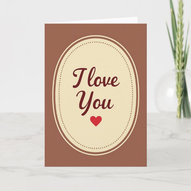 Minimalist Dotted I Love You Matte Card (Front)
