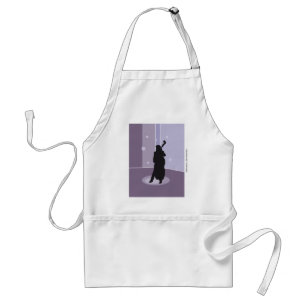 Minimalist Double Bass Silhouette Music Art Standard Apron