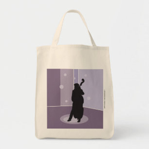 Minimalist Double Bass Silhouette Music Art Tote Bag