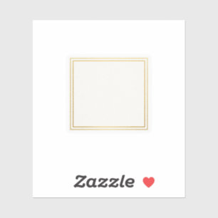 Minimalist Double Line Gold Square Wedding Sticke
