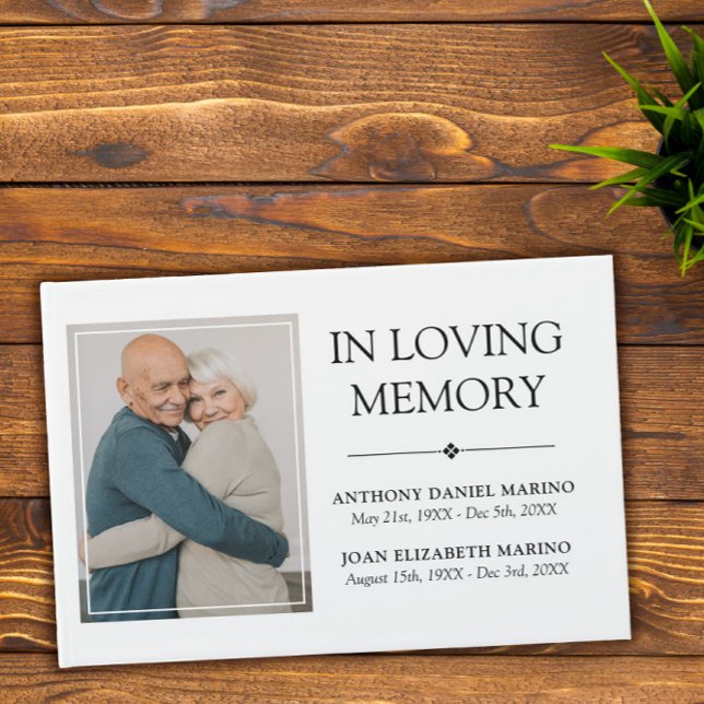 Minimalist Double Memorial In Loving Memory Photo Guest Book (Creator Uploaded)